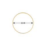 22kt Gold Ladies Bangle RJLB4026C – single lightweight kada with engraved circular motif, 2.5 inch size measurement shown – Regal Jewels Chicago