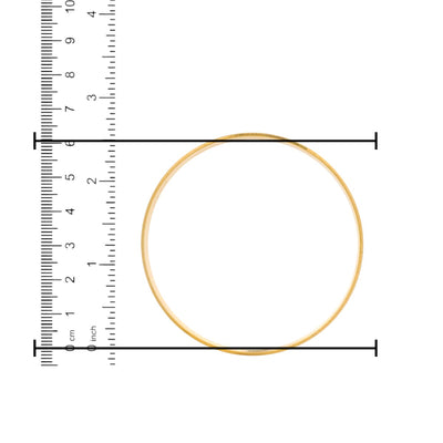 22kt Gold Ladies Bangle RJLB4027B – slim plain kada with polished minimalist finish, diameter size measured using ruler in cm and inches – Regal Jewels Chicago