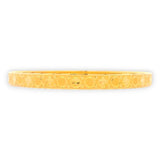 22kt Gold Ladies Bangle RJLB4028A – elegant kada with engraved circular pattern and polished textured finish, minimalist side profile view – Regal Jewels Chicago