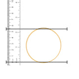 22kt Gold Ladies Bangle RJLB4028B – slim polished kada with plain finish, diameter size measurement shown using ruler in cm and inches – Regal Jewels Chicago