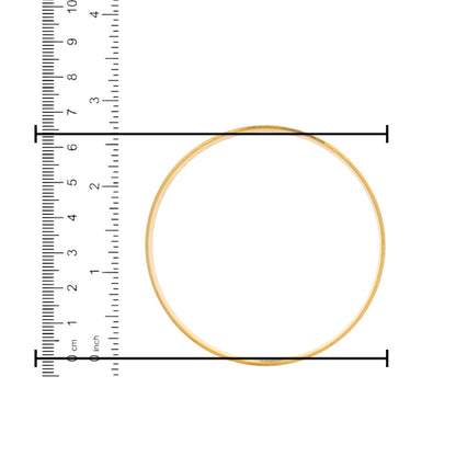 22kt Gold Ladies Bangle RJLB4029B – slim plain kada with smooth polished finish, diameter size measured using ruler in cm and inches – Regal Jewels Chicago