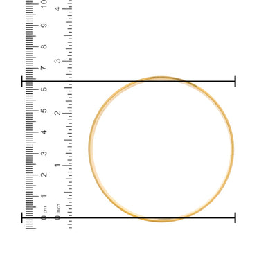 22kt Gold Ladies Bangle RJLB4029B – slim plain kada with smooth polished finish, diameter size measured using ruler in cm and inches – Regal Jewels Chicago