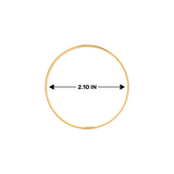 22kt Gold Ladies Bangle RJLB4029C – 2.10 inch slim round plain finish lightweight design, elegant single gold bangle – Regal Jewels Chicago