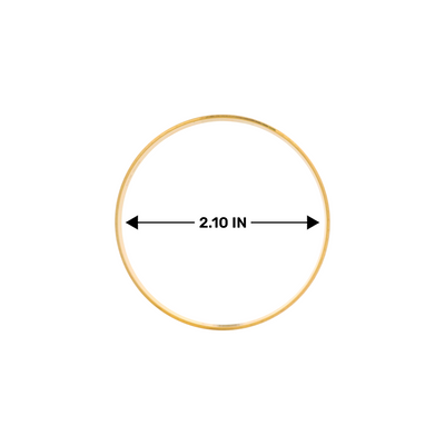 22kt Gold Ladies Bangle RJLB4029C – 2.10 inch slim round plain finish lightweight design, elegant single gold bangle – Regal Jewels Chicago