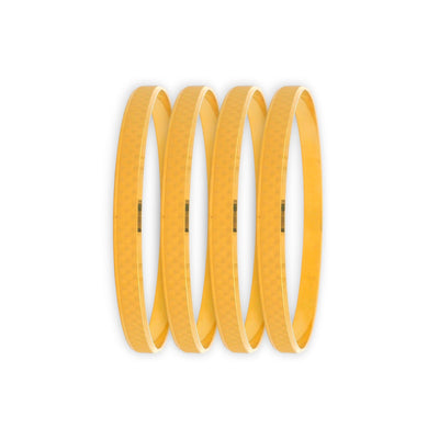 22kt Gold Ladies Bangles RJLB4029 – Smooth polished plain kada design, elegant 4-piece lightweight gold bangle set for women – Regal Jewels Chicago