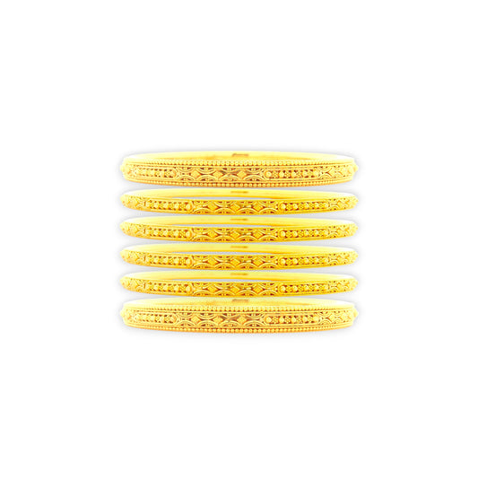 “22kt Gold Ladies Bangles RJLB4032A – Set of 6 traditional handcrafted bangles with intricate filigree design – Regal Jewels Chicago”

“Elegant 22 karat gold bangle set RJLB4032A, finely detailed Indian wedding jewelry for women – Regal Jewels USA”

“Handmade 22kt gold bangles RJLB4032A – ethnic Indian jewelry, set of 6 bridal bangles with filigree accents – Regal Jewels Chicago”