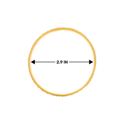 “22kt Gold Ladies Bangles RJLB4032C – 2.9 inch size, lightweight ethnic design with beaded edging – Regal Jewels Chicago”

“Elegant 22kt gold bangle RJLB4032C – 2.9 inch women’s traditional Indian jewelry with fine detailing – Regal Jewels USA”

“Designer 22kt ladies bangles RJLB4032C – 2.9 inch round shape with textured border – Regal Jewels Chicago jewelry store”