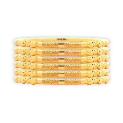 Traditional 22 karat gold bangles RJLB4033A, ethnic Indian bridal jewelry set of 6 with beaded accents – Regal Jewels USA