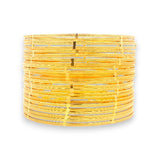 22kt Gold Bangles – Slim Kada Set with Fine Cutwork Detailing, Front View of Complete Stack – RJLB4035A