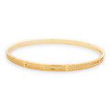 22kt Gold Slim Bangle – Elegant Kada with Intricate Cutwork Detailing, Single Piece Close-Up – RJLB4035B