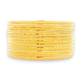 Front view of 22kt Gold Ladies Bangles – Classic polished textured design | Model RJLB4036 – Regal Jewels Chicago
