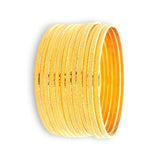 Side angle of 22kt Gold Ladies Bangles with smooth textured shine | Model RJLB4036 – Regal Jewels Chicago