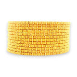 Front view of 22kt Gold Ladies Bangles – Detailed dotted textured finish | Model RJLB4037 – Regal Jewels Chicago