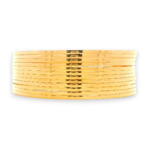Front view of 22kt Gold Ladies Bangles – Classic smooth polished finish | Model RJLB4038 – Regal Jewels Chicago