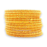 Front view of 22kt Gold Ladies Bangles with intricate patterned finish | Model RJLB4039 – Regal Jewels Chicago