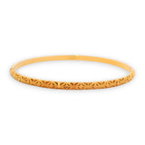 Single 22kt Gold Ladies Bangle with detailed patterned shine – Size 2.8 in | Model RJLB4039 – Regal Jewels Chicago