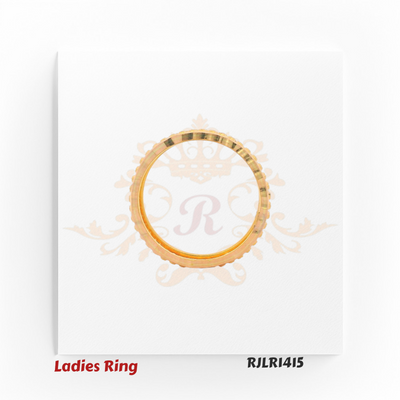 Stack-style gold ladies ring featuring multiple textured bands with detailed bead edging for a timeless traditional appeal. RJLR1415