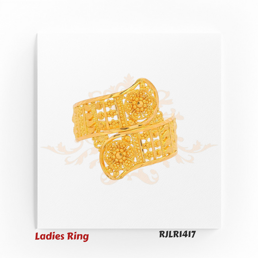 Intricate Floral Filigree Gold Ring – RJLR1417
