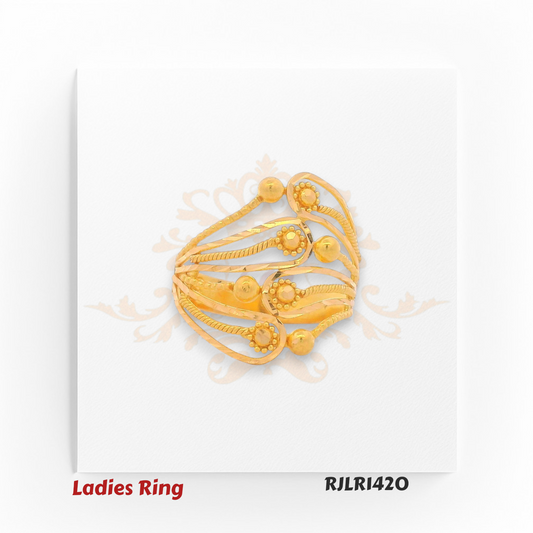 Elegant Wave Gold Ring – RJLR1420