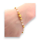 22kt Gold Ladies Bracelet with Textured Beads and Pearls – Elegant Lightweight Design for Daily and Festive Wear – Regal Jewels RJLB4040