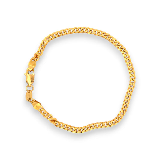 Classic 22kt Gold Curb Chain Bracelet for Women – Minimalist and Durable Design for Elegant Style – Regal Jewels RJLB4042a