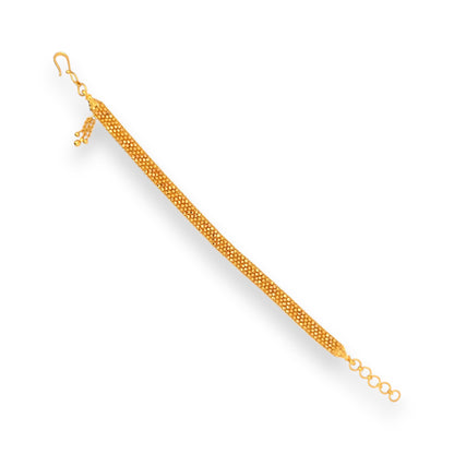 Gold Mesh Beaded Bracelet with Adjustable Hook – Luxurious Handcrafted Women’s Jewelry – Regal Jewels RJLB4044a