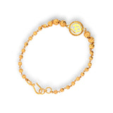 22kt Gold Om Symbol Bracelet with Intricate Bead Links – Spiritual and Elegant Women’s Bracelet – Regal Jewels RJLB4048a