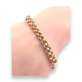 22kt Tri-Color Gold Bracelet with Diamond-Cut Sparkling Bead Links – Luxurious and Contemporary Women’s Bracelet – Regal Jewels RJLB4050