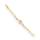 22kt Gold Om Symbol Bracelet with Sparkling Pave Diamond Chain Links – Spiritual and Modern Women’s Bracelet – Regal Jewels RJLB4052a