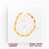 Golden Petal & Diamond Cluster Ladies Bracelet – RJLB4017