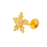 Regal Jewels RJLN0003A 22k yellow gold ladies nosepin with six-petal floral star design, lightweight stud nose pin, elegant gold nose stud for women, ethnic Indian bridal jewelry, everyday wear gold nose ring, handcrafted traditional nose piercing jewelry – Regal Jewels Chicago