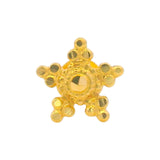 Regal Jewels RJLN0003 22k yellow gold ladies nosepin with star-shaped floral design, lightweight stud nose pin, elegant gold nose stud for women, ethnic Indian bridal jewelry, everyday wear gold nose ring, handcrafted traditional nose piercing jewelry – Regal Jewels Chicago