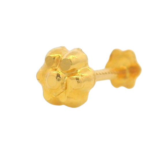 Regal Jewels RJLN0014A 22k yellow gold ladies nosepin with sparkling clear solitaire stone, elegant stud nose pin, timeless gold nose stud for women, ethnic Indian bridal jewelry, everyday wear gold nose ring, handcrafted traditional nose piercing jewelry – Regal Jewels Chicago