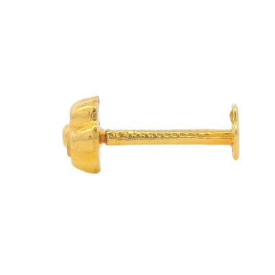 Regal Jewels RJLN0004B 22k yellow gold ladies nosepin with elegant floral motif design, lightweight stud nose pin, stylish gold nose stud for women, ethnic Indian bridal jewelry, everyday wear gold nose ring, handcrafted traditional nose piercing jewelry – Regal Jewels Chicago