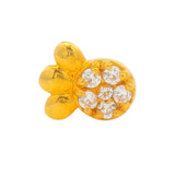 Regal Jewels RJLN0006 22k yellow gold ladies nosepin with floral cluster clear stones and petal design, elegant stud nose pin, sparkling gold nose stud for women, ethnic Indian bridal jewelry, everyday wear gold nose ring, handcrafted traditional nose piercing jewelry – Regal Jewels Chicago
