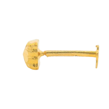 Regal Jewels RJLN0007B 22k yellow gold ladies nosepin with square floral engraved design, lightweight stud nose pin, elegant gold nose stud for women, ethnic Indian bridal jewelry, everyday wear gold nose ring, handcrafted traditional nose piercing jewelry – Regal Jewels Chicago