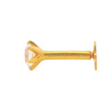 Regal Jewels RJLN0008B 22k yellow gold ladies nosepin with solitaire clear stone, elegant stud nose pin, timeless gold nose stud for women, ethnic Indian bridal jewelry, everyday wear gold nose ring, handcrafted traditional nose piercing jewelry – Regal Jewels Chicago