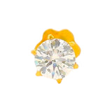 Regal Jewels RJLN0008 22k yellow gold ladies nosepin with solitaire clear stone, elegant stud nose pin, timeless gold nose stud for women, ethnic Indian bridal jewelry, everyday wear gold nose ring, handcrafted traditional nose piercing jewelry – Regal Jewels Chicago