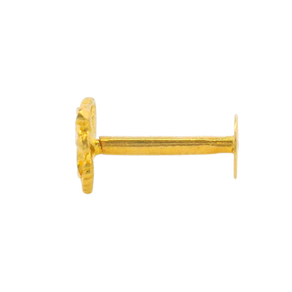 Regal Jewels RJLN0015B 22k yellow gold ladies nosepin with butterfly floral motif, lightweight stud nose pin, elegant gold nose stud for women, ethnic Indian bridal jewelry, everyday wear gold nose ring, handcrafted traditional nose piercing jewelry – Regal Jewels Chicago