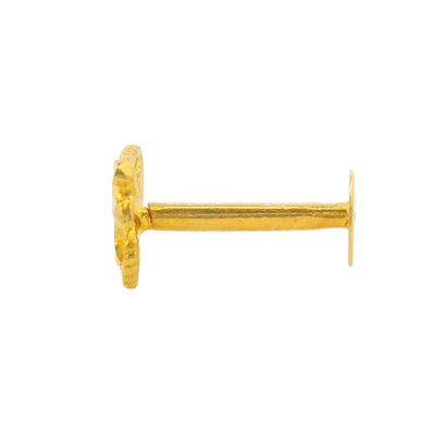 Regal Jewels RJLN0015B 22k yellow gold ladies nosepin with butterfly floral motif, lightweight stud nose pin, elegant gold nose stud for women, ethnic Indian bridal jewelry, everyday wear gold nose ring, handcrafted traditional nose piercing jewelry – Regal Jewels Chicago