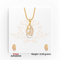 22kt gold pendant set with a paisley-inspired dual-tone design encrusted with white stones, including matching earrings. Product code RJPS0095, total weight 5.20 grams.