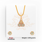 22kt gold pendant set with pastel enamel floral swirl design in yellow, pink, and blue, including matching earrings. Product code RJPS0148, total weight 2.90 grams.