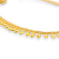 Regal Jewels RJLP3030A 22k gold ladies payal close-up with teardrop shaped dangling charms and intricate chain design, traditional Indian gold anklet with drop beads – Regal Jewels Chicago