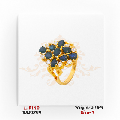 Blue & White Cluster Ladies Ring – RJLR0719