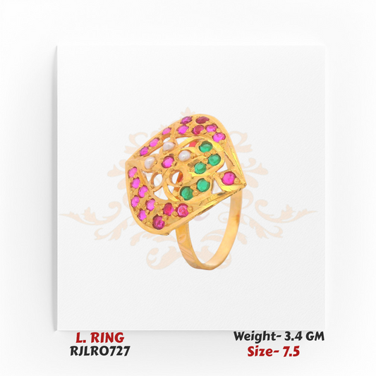 Ruby, Emerald & Pearl Accent Ladies Ring – RJLR0727