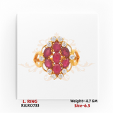 Ruby Floral Cluster Ladies Ring – RJLR0733