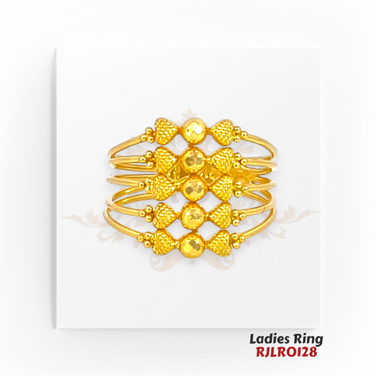 22kt Gold Ladies Ring RJLR0128 | Elegant Gold Ring | Regal Jewels