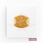 22kt Gold Swirl Engraved Men's Ring RJMR0109 – A 5.00-gram, size 8.5 men's ring with a bold swirl-engraved centerpiece and smooth gold edges, available at Regal Jewels.