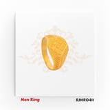 A striking yellow gold men’s ring featuring a bold diamond-cut checkerboard pattern that adds depth, shine, and refined texture designed for those who appreciate intricate craftsmanship. Model: RJMR0411.