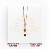 Half Black Bead & Half Gold Chain Mangalsutra with Ornate Pendant – RJM3063